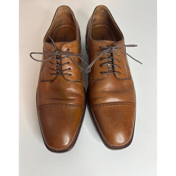 Johnston Murphy Shoes Mens 8.5 Casual Lace Up Oxford Brown Leather - Picture 3 of 8